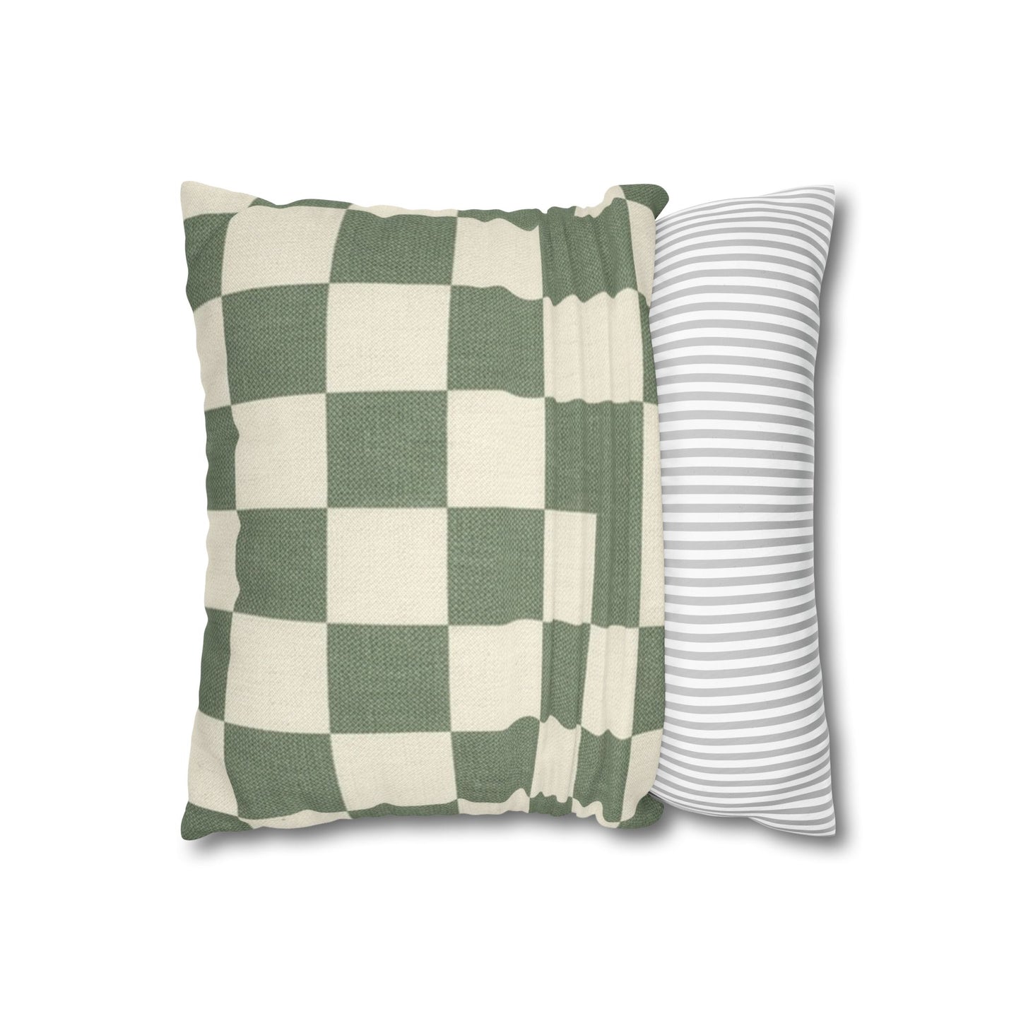 Green Checkerboard Pillowcase | Square Throw Pillowcase