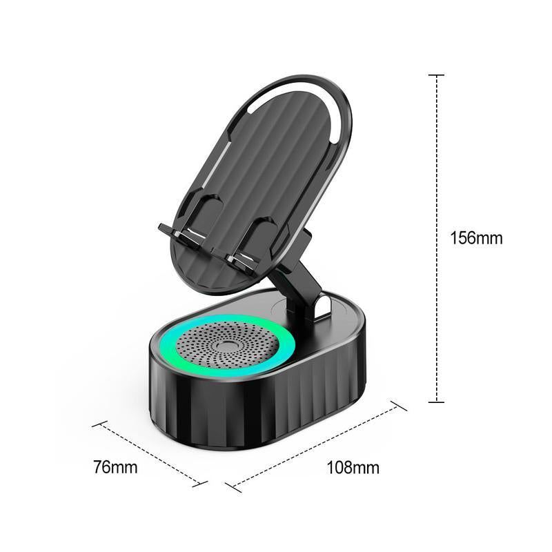 Cell Phone Stand with Wireless Bluetooth Speaker,Induction Speaker HD Surround Sound for Home and Outdoor