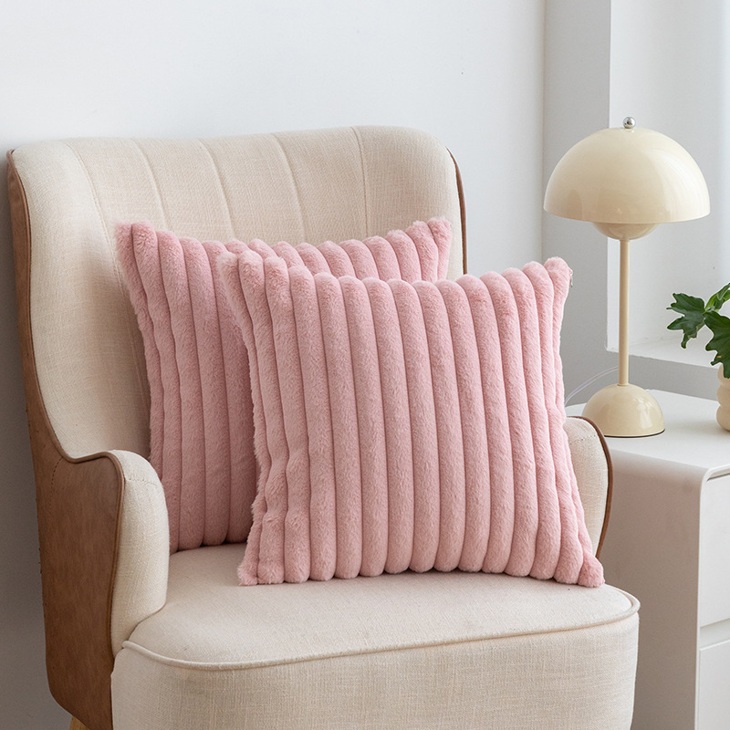 Nordic Faux Rabbit Fur Drawstring Pillowcase
