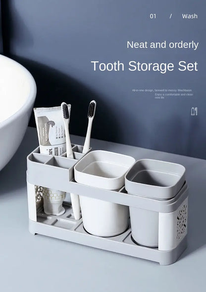 Stylish Toothbrush Holder and Wash Cup Set for Bathroom