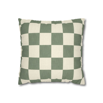 Green Checkerboard Pillowcase | Square Throw Pillowcase