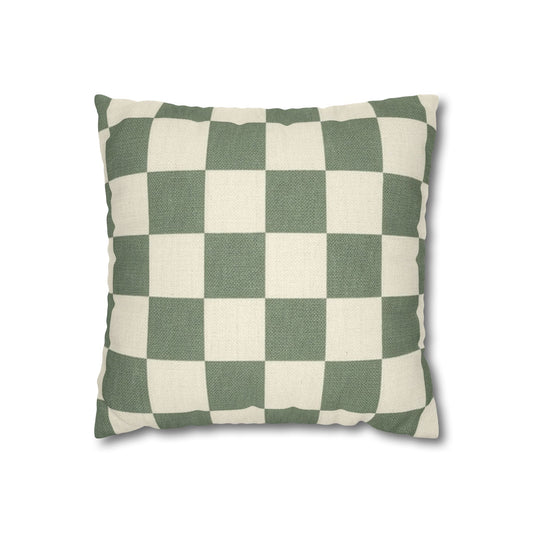 Green Checkerboard Pillowcase | Square Throw Pillowcase