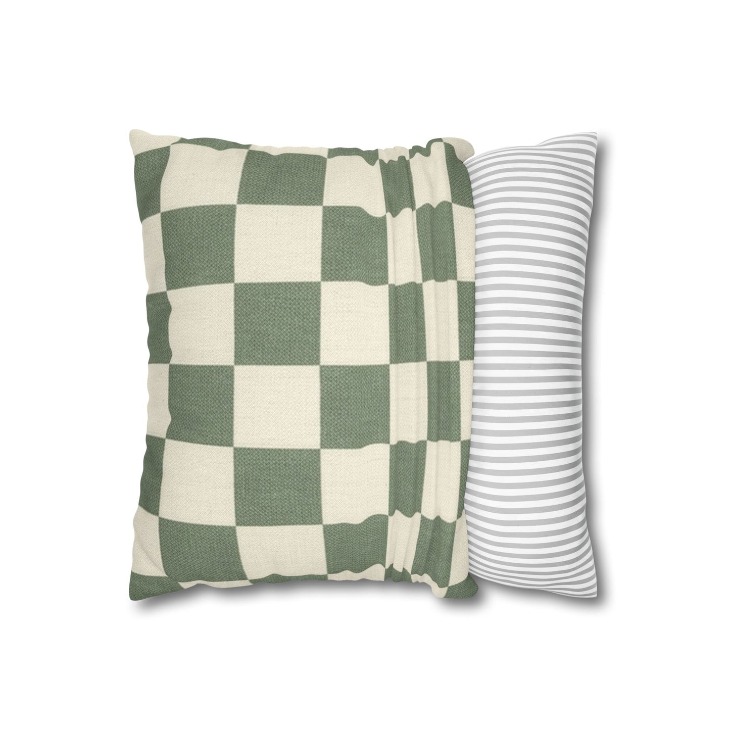 Green Checkerboard Pillowcase | Square Throw Pillowcase