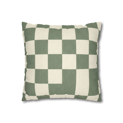 Green Checkerboard Pillowcase | Square Throw Pillowcase