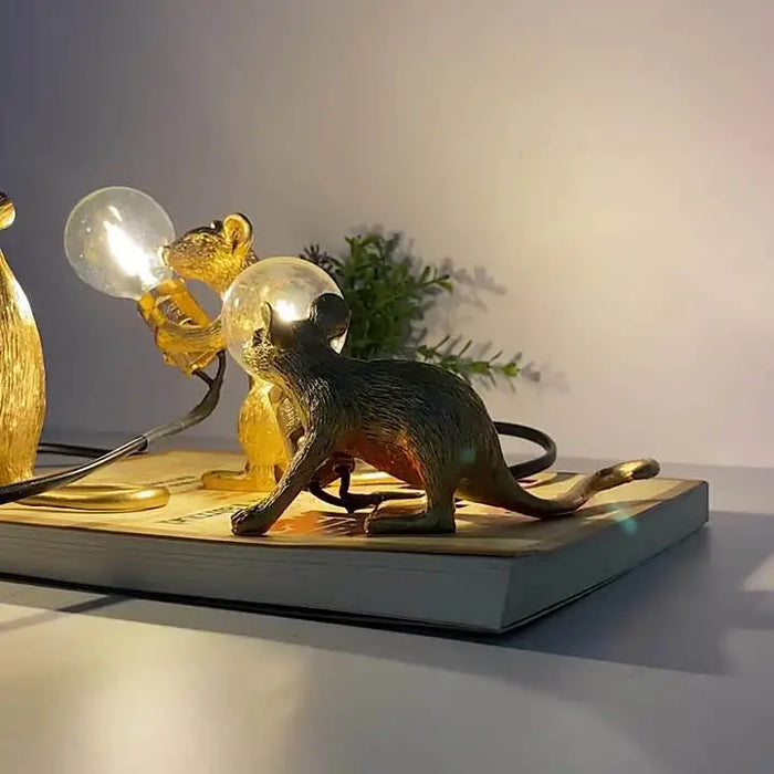 Creative Nordic Resin Mouse Desk LED Night Lamp