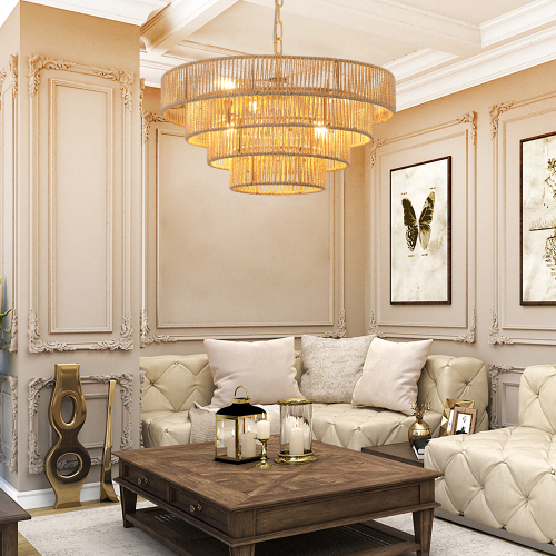 Bohemian Woven Rattan Chandelier