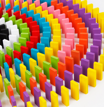 120-Piece Wooden Colorful Domino Set for All Ages