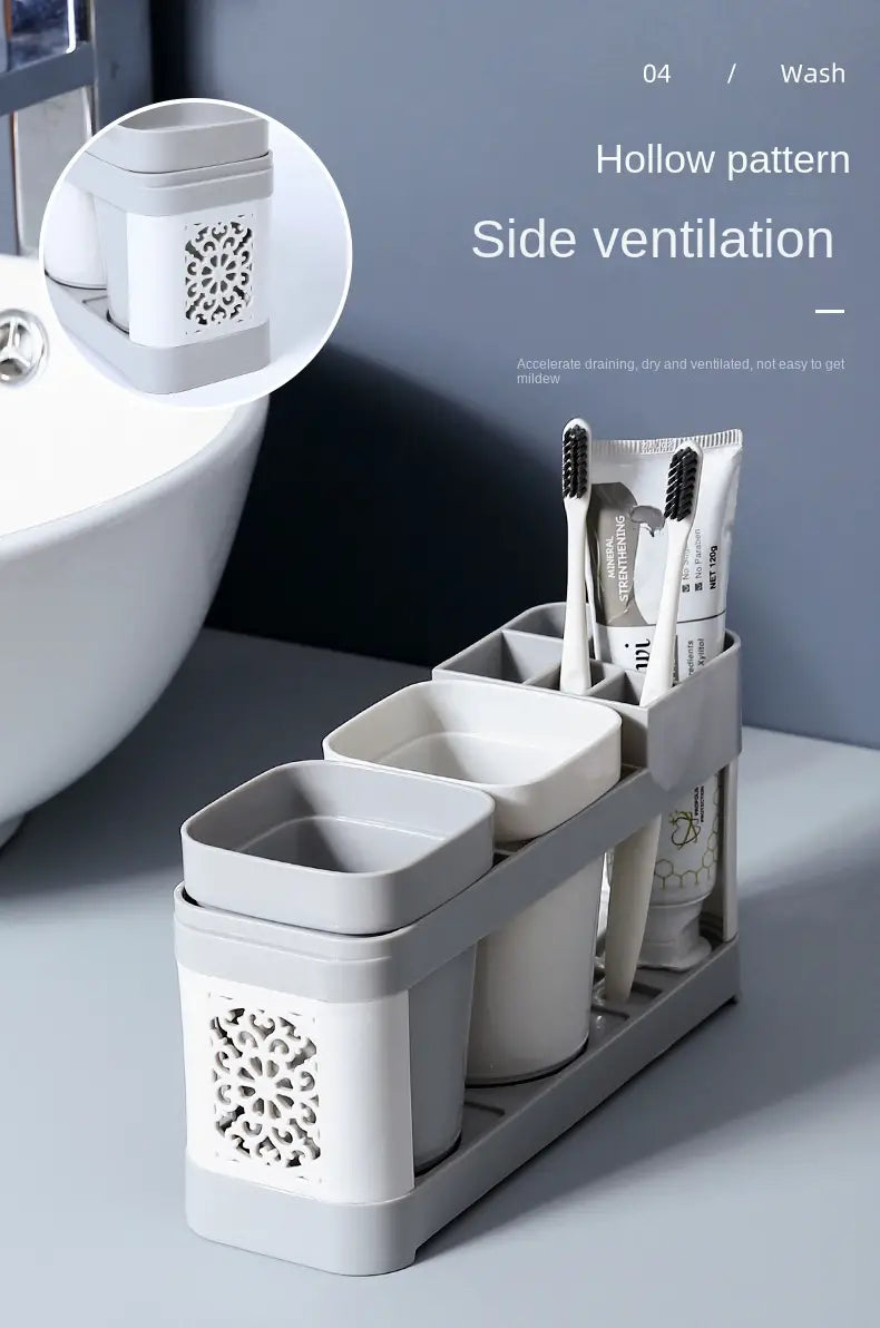 Stylish Toothbrush Holder and Wash Cup Set for Bathroom