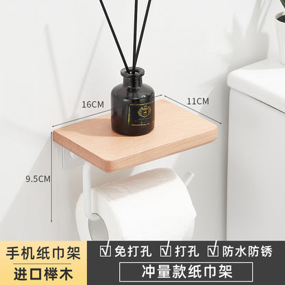 Wooden Wall-Mounted Tissue Box for Bathroom Storage