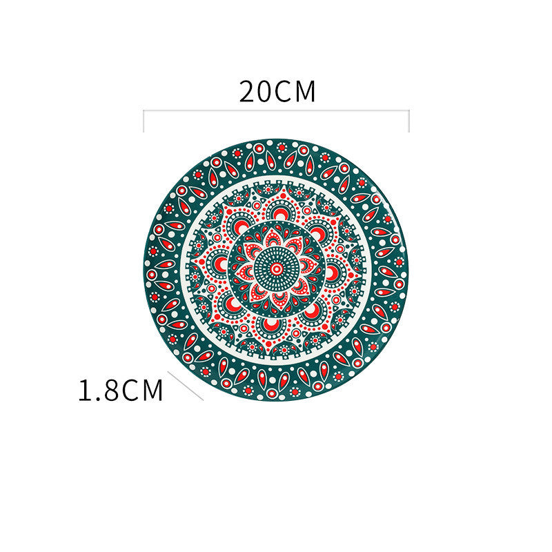 Bohemian Hand-Painted Ceramic Decorative Plate
