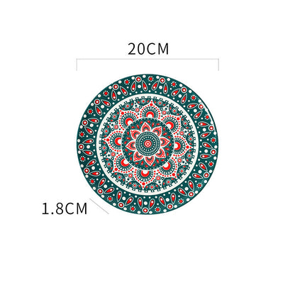 Bohemian Hand-Painted Ceramic Decorative Plate