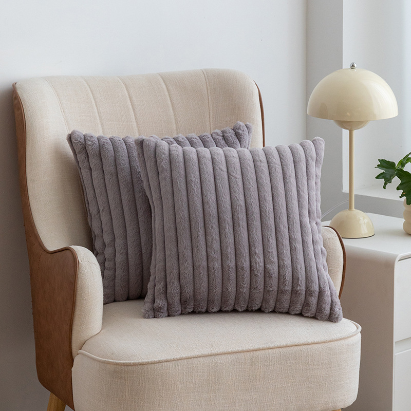 Nordic Faux Rabbit Fur Drawstring Pillowcase