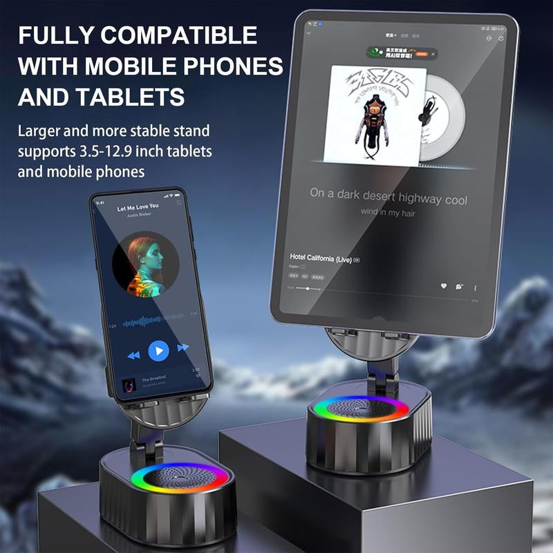 Cell Phone Stand with Wireless Bluetooth Speaker,Induction Speaker HD Surround Sound for Home and Outdoor