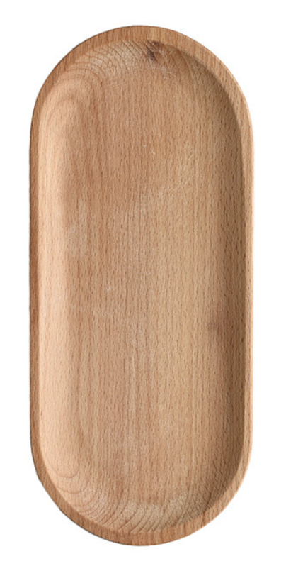 Japanese Solid Wood Oval Tray