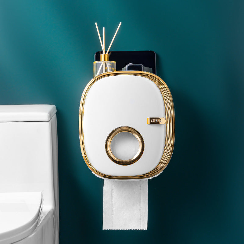 Wall-Mounted Waterproof Tissue Holder for Bathroom