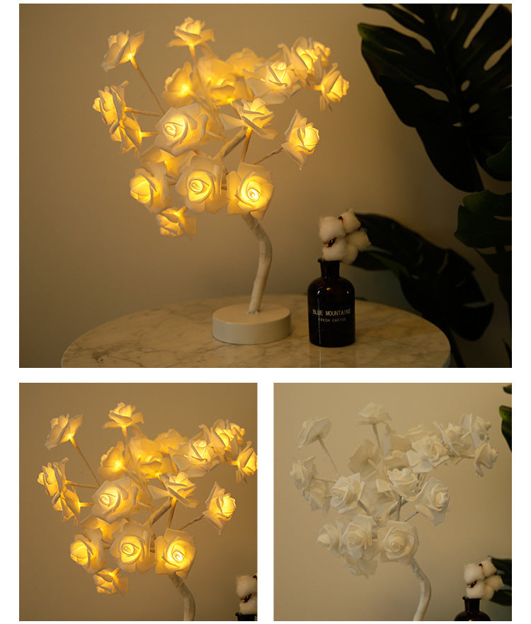 LED Rose Flower Lamp - Nordic Decorative Table Light