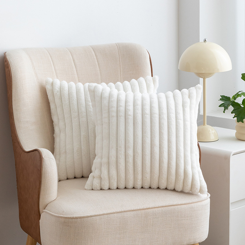 Nordic Faux Rabbit Fur Drawstring Pillowcase