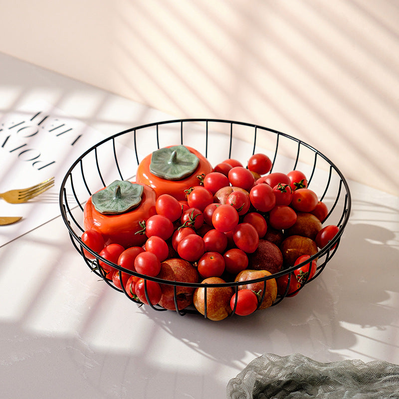 Nordic Iron Fruit Bowl - Creative Candy Storage Basket