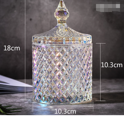 Nordic Crystal Glass Storage Jar for Candy and Jewelry
