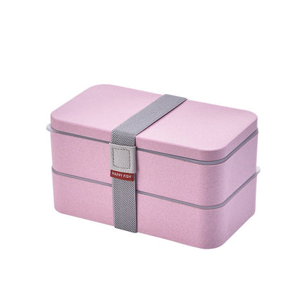 Wheat Straw Double Layer Japanese Bento Box