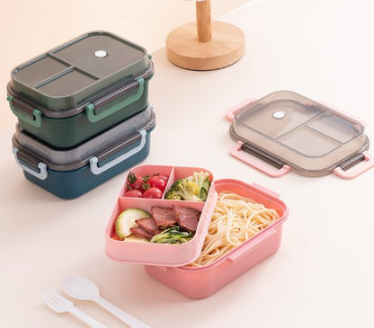 Two-Tier Microwave Bento Box Set with Lid