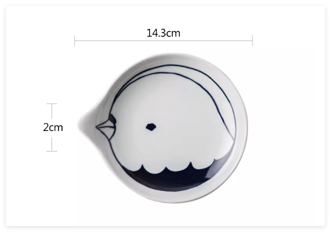 Cat Shaped Japanese Ceramic Plate
