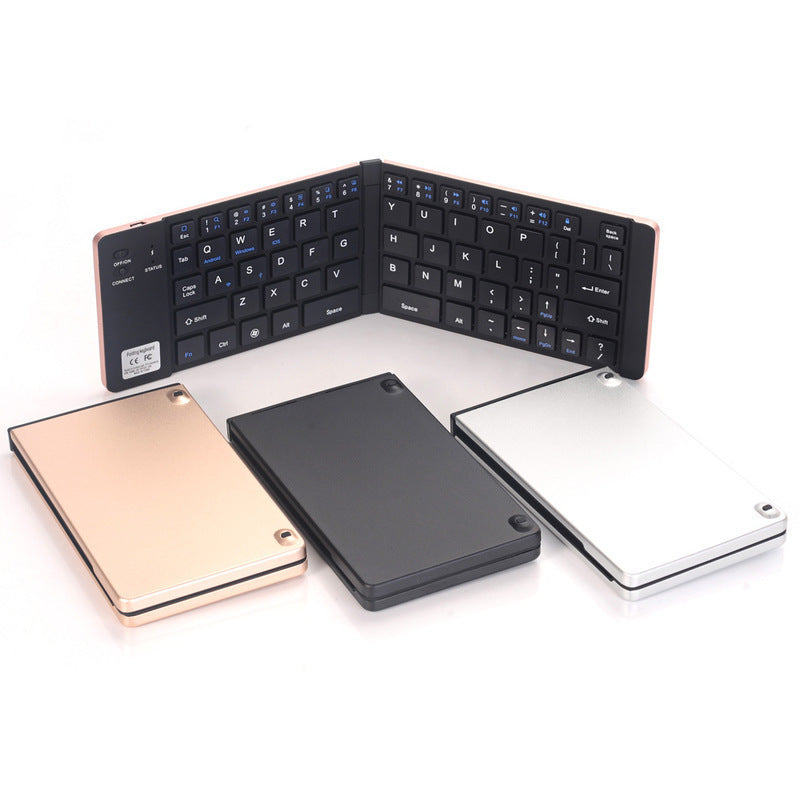 Metal Folding Bluetooth Keyboard, Aluminum Alloy Design