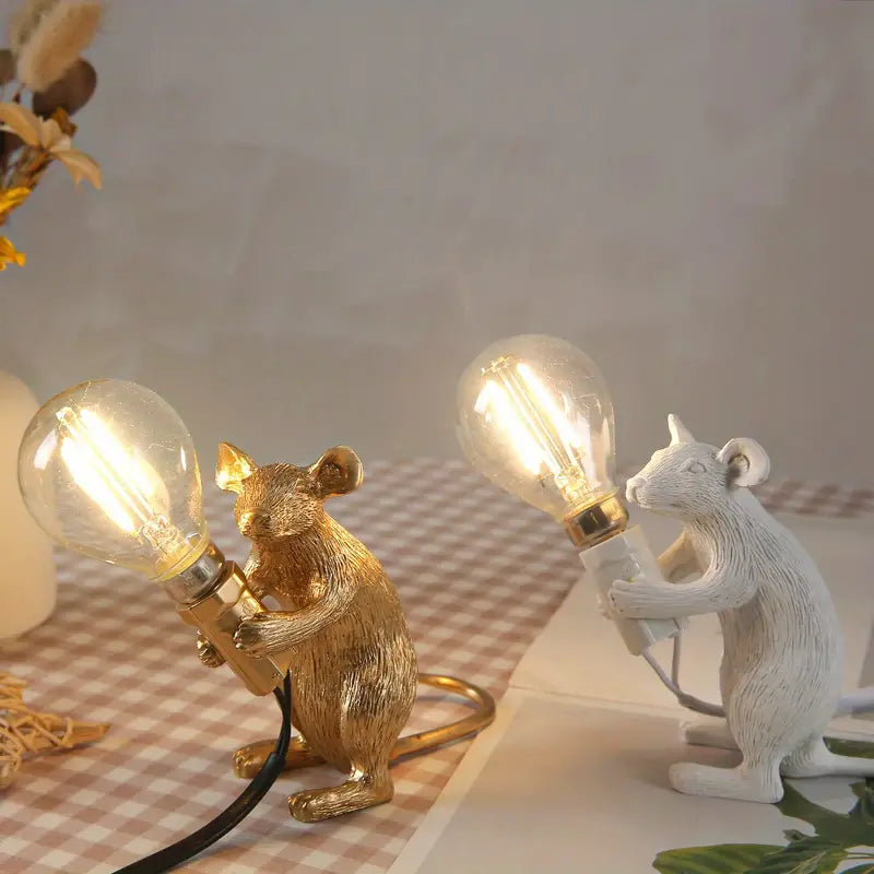 Creative Nordic Resin Mouse Desk LED Night Lamp