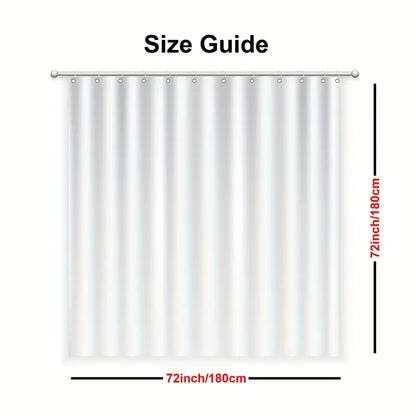Navy Blue Oil Painting Shower Curtain for Your Bathroom