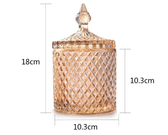 Nordic Crystal Glass Storage Jar for Candy and Jewelry