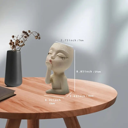 Funny Figure Flower Pot - Resin Flying Kiss Girl Planter