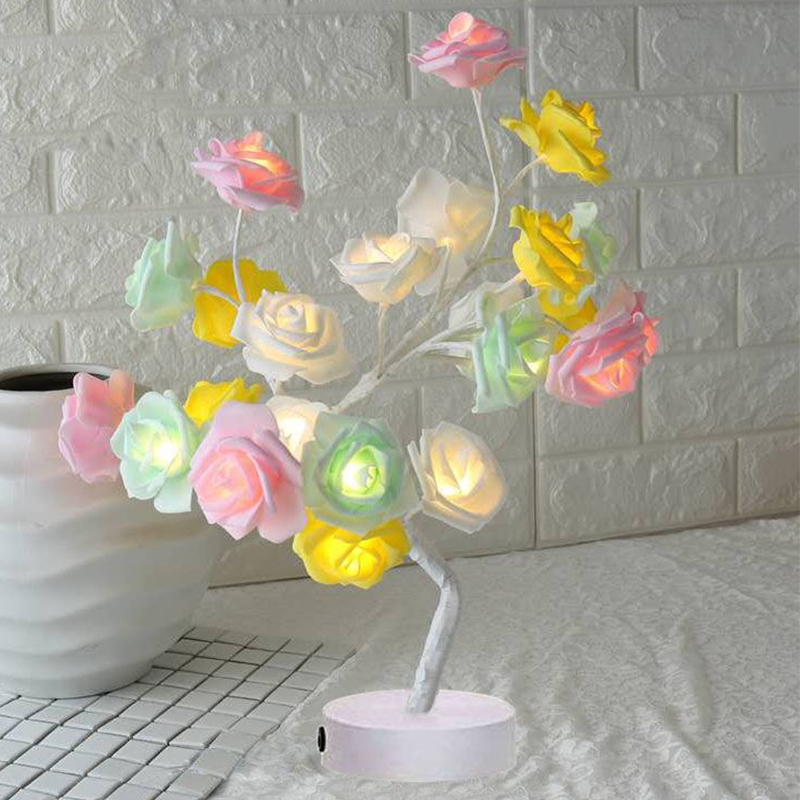 LED Rose Flower Lamp - Nordic Decorative Table Light
