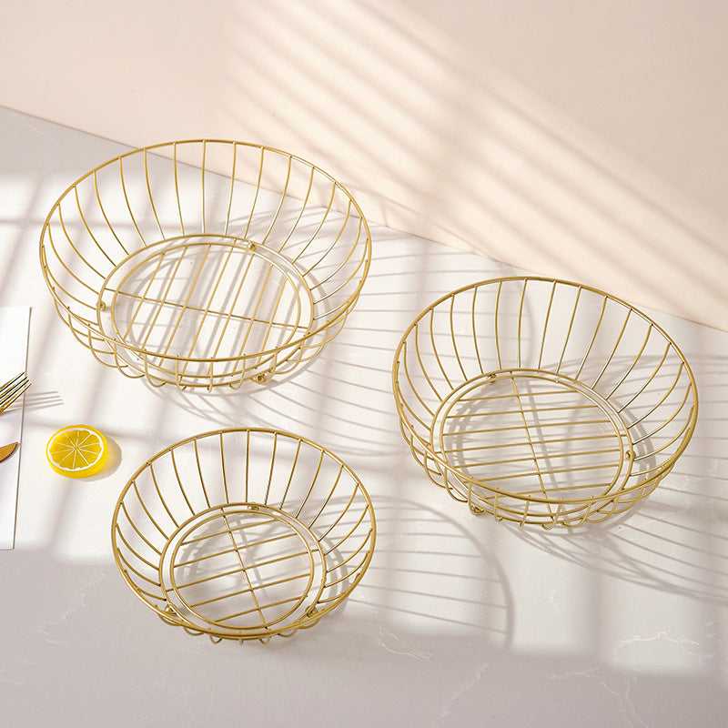 Nordic Iron Fruit Bowl - Creative Candy Storage Basket