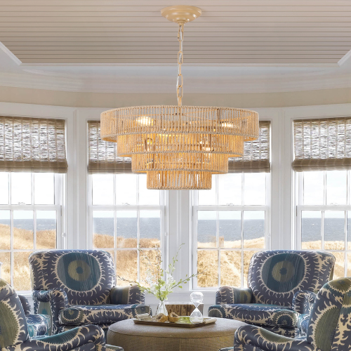 Bohemian Woven Rattan Chandelier