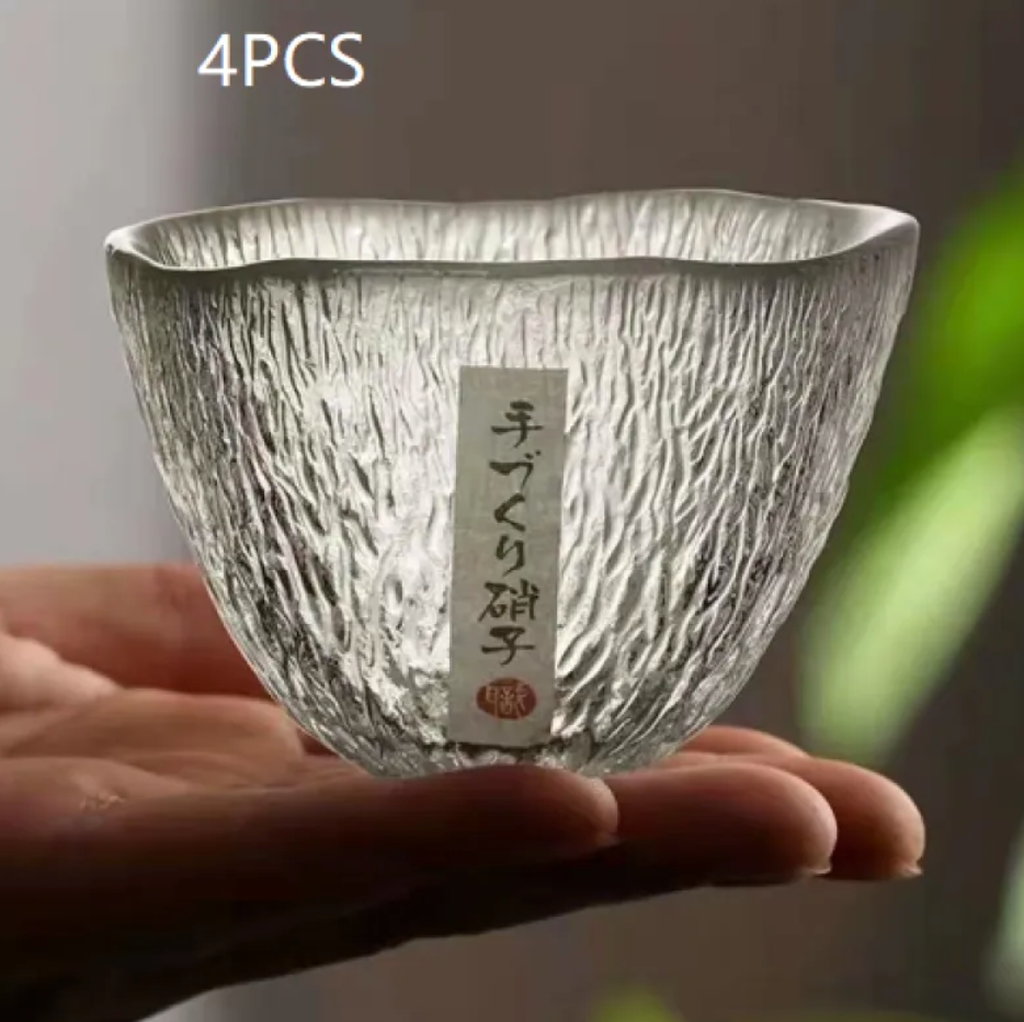 Textured Glass Japanese Tea Cup