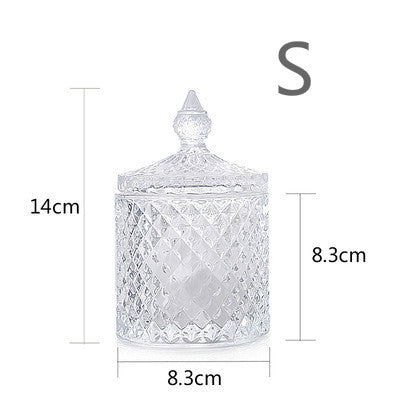Nordic Crystal Glass Storage Jar for Candy and Jewelry