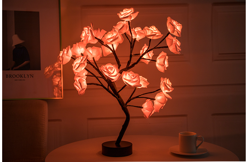 LED Rose Flower Lamp - Nordic Decorative Table Light