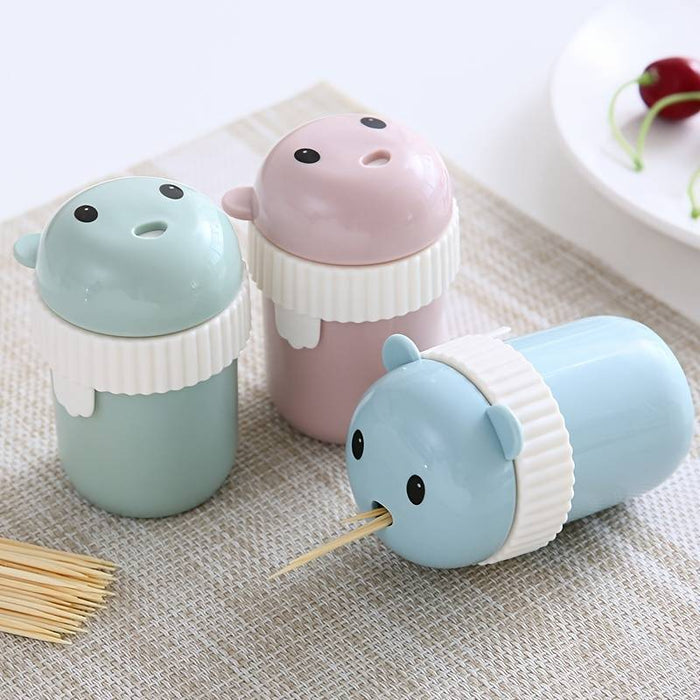 Cute Cartoon Portable Toothpick Holder Bottle