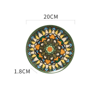 Bohemian Hand-Painted Ceramic Decorative Plate