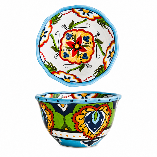 Bohemian Hand-Painted Ceramic Bowls for Home Use