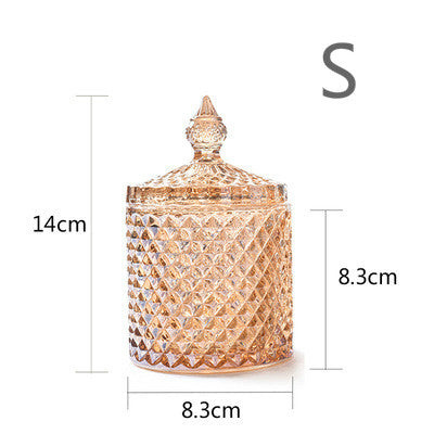 Nordic Crystal Glass Storage Jar for Candy and Jewelry