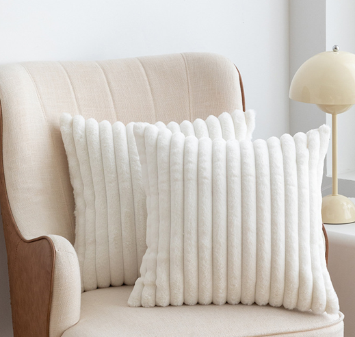 Nordic Faux Rabbit Fur Drawstring Pillowcase