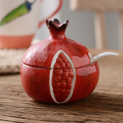 Japanese Ceramic Seasoning Jar Set for Kitchen Use