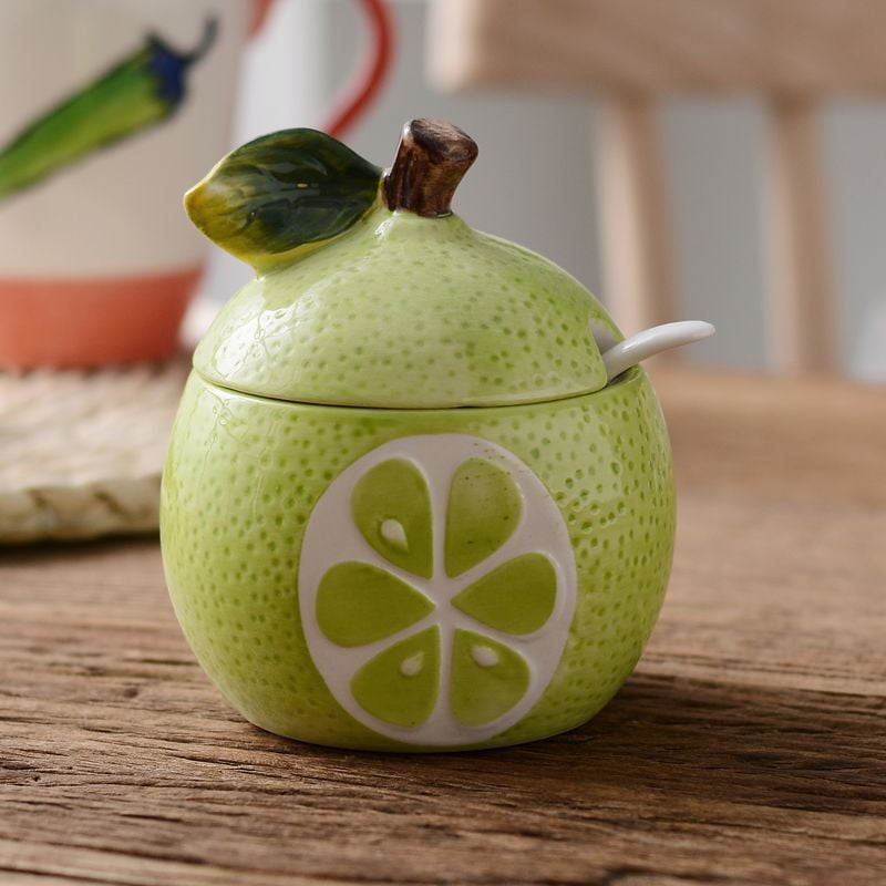 Japanese Ceramic Seasoning Jar Set for Kitchen Use