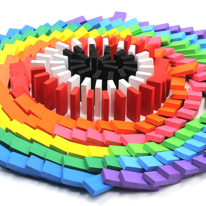 120-Piece Wooden Colorful Domino Set for All Ages