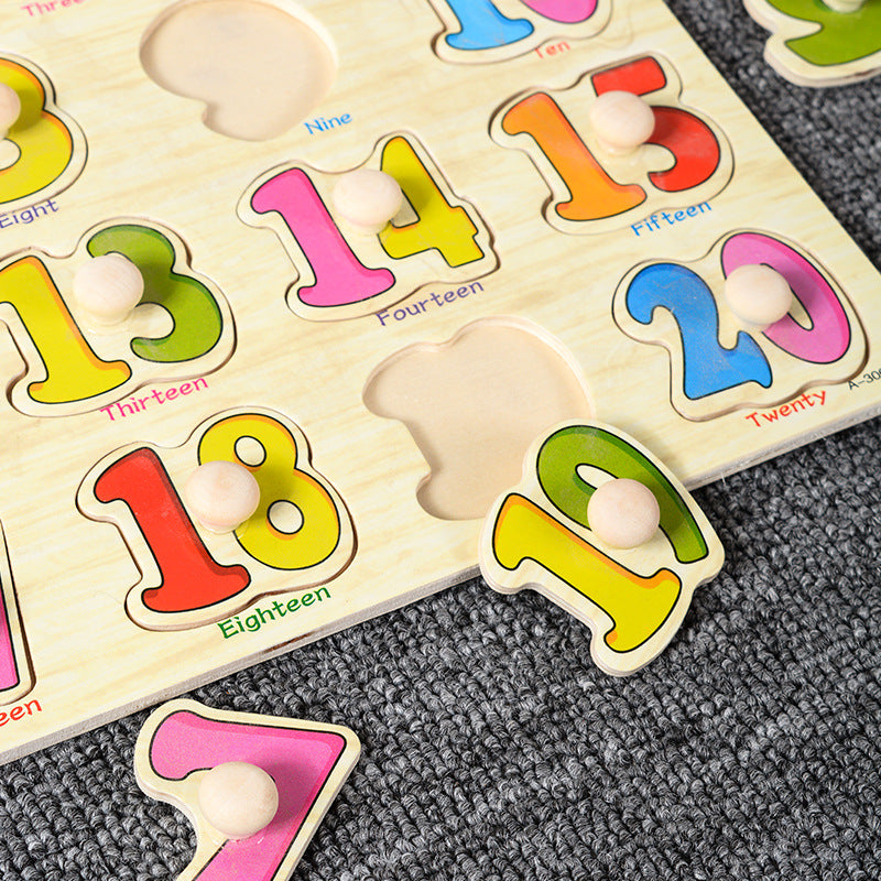 Mushroom Puzzle Board for Kids - Montessori Wooden Toy
