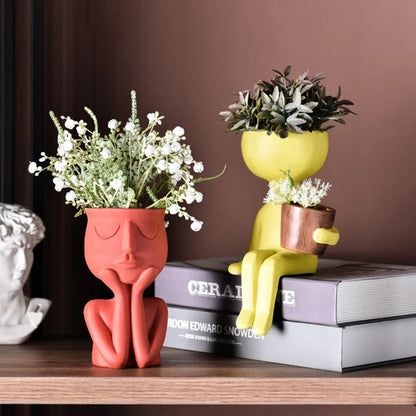 Nordic Style Portrait Art Planter for Home Decor