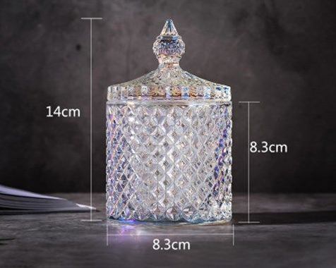 Nordic Crystal Glass Storage Jar for Candy and Jewelry