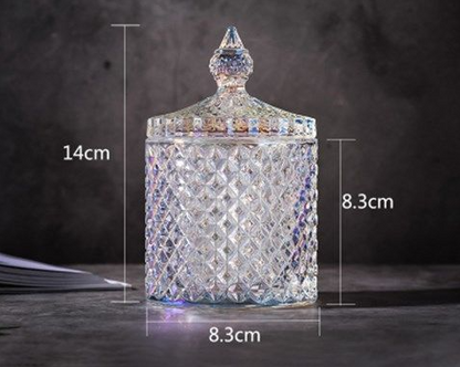 Nordic Crystal Glass Storage Jar for Candy and Jewelry