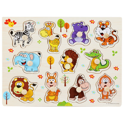 Mushroom Puzzle Board for Kids - Montessori Wooden Toy